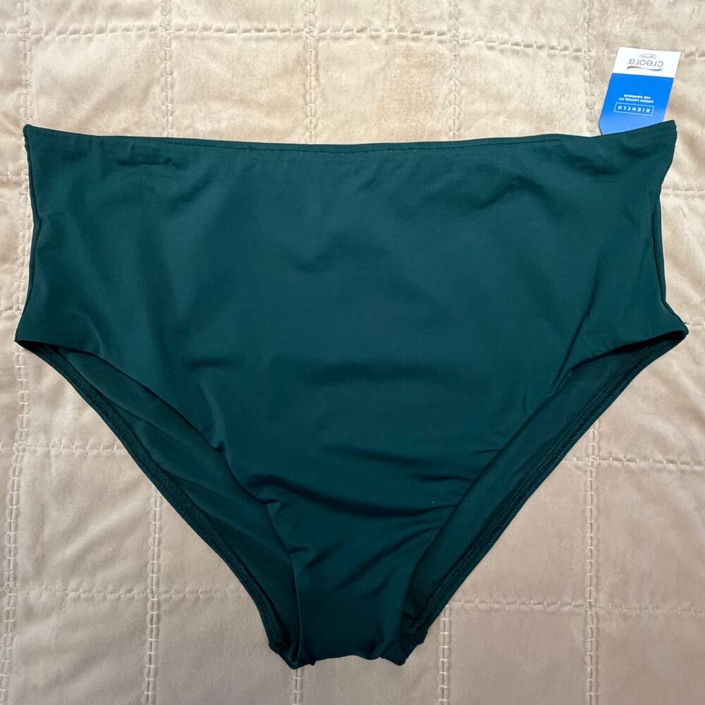 Lands End Women 18W High Waist Swim Bottom Teal NWT Creora Highclo Plus Size